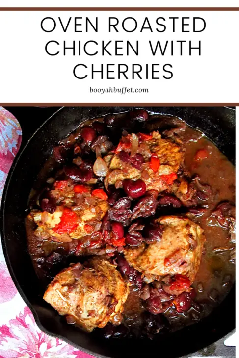 Oven roasted chicken with cherries