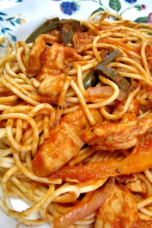 chicken fajita spaghetti