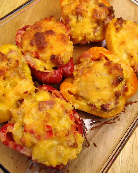 ham and cheese stuffed peppers