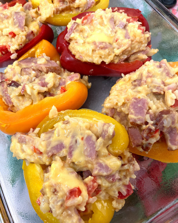 ham and cheese stuffed peppers
