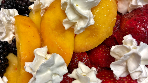 peach berry citrus fruit bowl