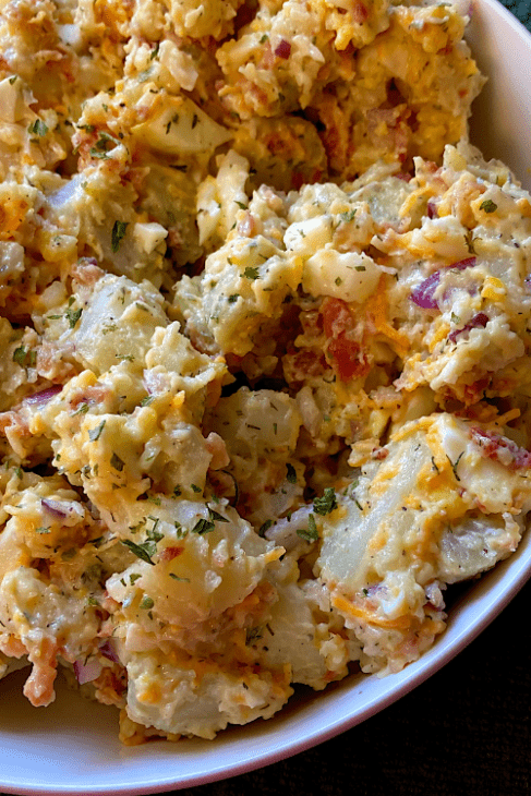 potato salad with ranch dressing and eggs
