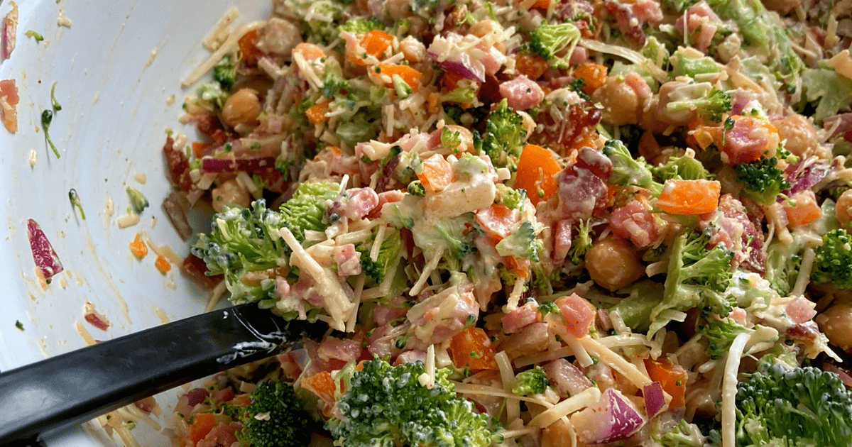 Parmesan Broccoli and Ham Salad